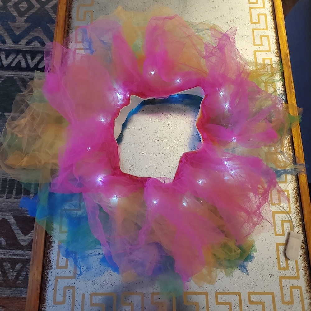 Rainbow tulle tutu with led lights